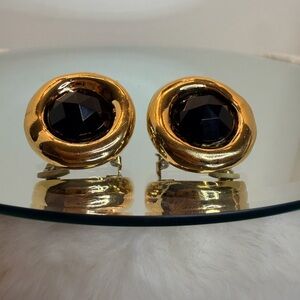 Givenchy Gold and Black Earrings